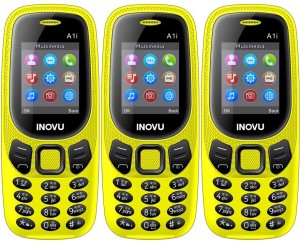 Inovu A1i Pack of Three Mobiles(Yellow)