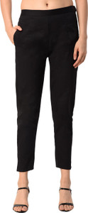 PAMO Regular Fit Women Black Trousers