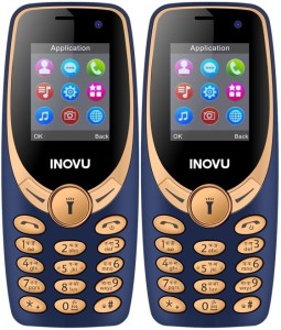 Inovu A1s Plus Combo of Two Mobiles(Blue & Gold)