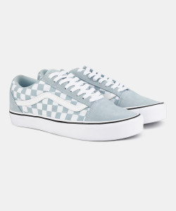 Light blue checkered old skool vans hot sale