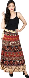 Handloom-Palace Printed Women Wrap Around Multicolor Skirt - Buy Handloom-Palace  Printed Women Wrap Around Multicolor Skirt Online at Best Prices in India