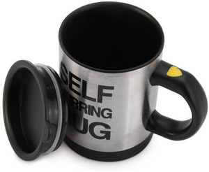 Sky Dot® Automatic Stainless Coffee Mixing Cup Blender Self Stirring Best Gift (Black) Stainless Steel (400 ml) Stainless Steel Mug