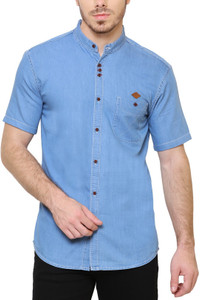 Kuons Avenue Men's Solid Casual Mandarin Shirt