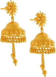 PC Chandra Jewellers Yellow Gold 22kt Jhumki Earring