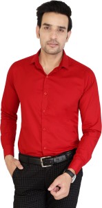 U TURN Men Solid Casual Red Shirt