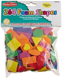 Charles Leonard Foam Shapes Asst Colors 264 Pcs