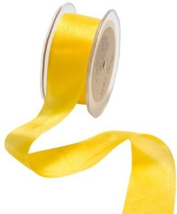 May Arts 1-Inch Wide Ribbon, Yellow Satin