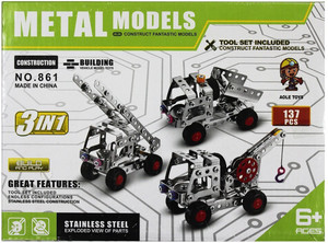 Pepperonz 137 Pcs Metal Models Building Construction Model Toys