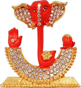 art n hub god ganesh / ganpati / lord ganesha idol - statue gift item decorative showpiece  -  6 cm(brass, gold)