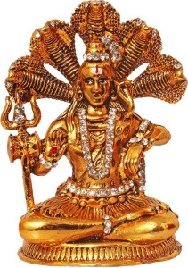 art n hub lord shiva / shiv shankar god idol home décor pooja statue gift decorative showpiece  -  8 cm(brass, gold)