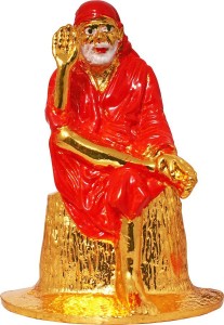 art n hub lord shirdi shri sai baba / sai nath idol home décor god statue decorative showpiece  -  6 cm(brass, multicolor)