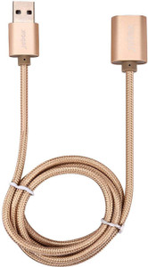 Jabox Nylon Braided USB 2.0 Extension Cable Extender Cord - A Male to A Female - Silver, 1meter, for All Purpose Extender (Gold) USB Cable