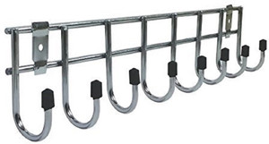 Omic Best Quality Stainless Steel Hook Rail 4 Pins, Coth Hanger/Laddle Hanger/Key Hanger/Towel Hanger 8 - Pronged Hook Rail