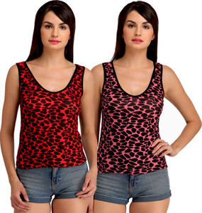 Urbaano Party Sleeveless Printed Women's Multicolor Top