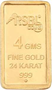 rsbl precious certified dazzling rose design 24 (999) k 4 g yellow gold bar