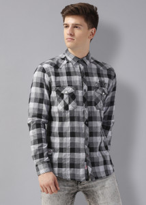 Rodid Men's Checkered Casual Spread Shirt