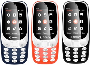 Ssky S9007 Combo of Three Mobiles(Red, Blue, Black)