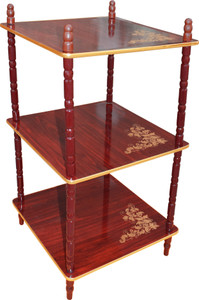 Flipzon Side Shelve Corner Table Wooden Wall Shelf - 3 Shelve Wooden Wall Shelf