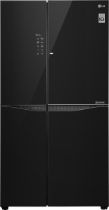 lg 679 l frost free side by side refrigerator(black glass, gc-m247ugbm)