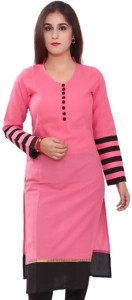 fabtag  - the style story women solid straight kurta(pink) K101P