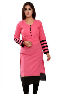 FabTag Pinpoint Casual Solid Women Kurti Buy Pink FabTag