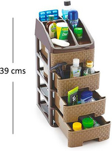 Nakoda 4 Compartments Plastic Storage Drawer 4 Tier High Quality