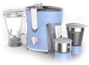 philips daily collection hl7576/00 600 w juicer mixer grinder(celestial blue & bright white, 3 jars)