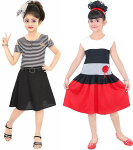 NIKUNJ Girls Midi/Knee Length Casual Dress