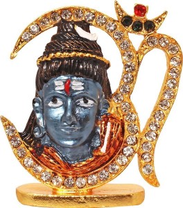 art n hub lord shiva / shiv shankar god idol home décor pooja statue gift decorative showpiece  -  4 cm(brass, gold)