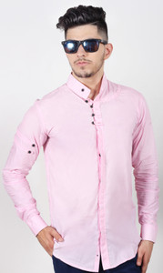Jai Textiles Men's Solid Casual Mandarin Shirt