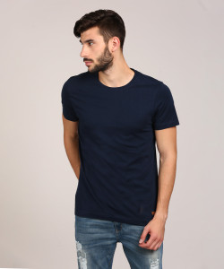 Arrow Blue Jean Company Solid Men Round Neck Dark Blue T Shirt Buy Navy Arrow Blue Jean Company Solid Men Round Neck Dark Blue T Shirt Online at