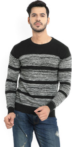 Pepe Jeans Striped Round Neck Casual Men's Black, Grey Sweater
