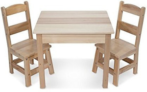 Melissa & doug wooden best sale table and 2 chairs set