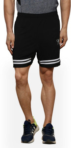 SKULPTZ Solid Men Black Sports Shorts