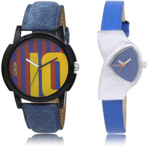 LOREM Watch-10-208 COMBO Multicolor Triangle & Round Boy's & Girl's Leather Watch - For Men & Women