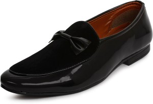Men Synthetic Leather Figi Black Nagra Shoes, Size: 8