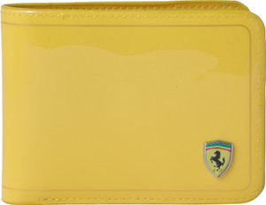 Ferrari Shining Men Yellow Canvas Wallet Yellow Price in India
