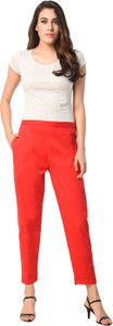 PAMO Regular Fit Women Red Trousers
