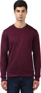 Park Avenue Full Sleeve Self Design Men Sweatshirt