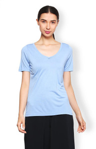 Van Heusen Casual Half Sleeve Solid Women's Blue Top
