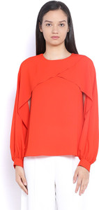 Van Heusen Casual Full Sleeve Solid Women's Red Top