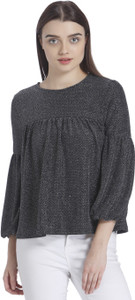 Vero Moda Casual Full Sleeve Solid Women's Black Top