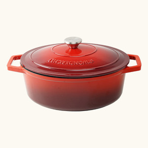 Wonderchef Ferro Cast-Iron - Oval with Lid 29cm (Red) Casserole
