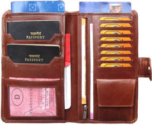 ABYS Brown Genuine Lather Travel Organizer||Passport Holder||Travel Wallet For Men & Women