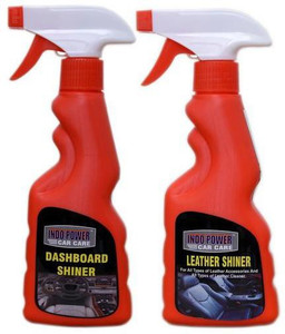 INDOPOWER LEATHER SHINER SPRAY 250ml.+ DASHBOARD SHINER SPRAY 250ml. Liquid Vehicle Glass Cleaner
