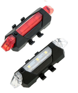 Shrih Bicycle LED USB Rechargeable Head Light and Tail Light LED Front Rear Light Combo