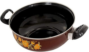 VIVAAN Induction Bottom Black Kadhai Kadhai 25 cm