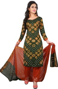 shree sondarya bandhani satin printed salwar suit dupatta material(un-stitched) SSB-4037-01