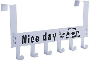 SYGA 6 Hooks Hanger Over The Door Hook Hanger (White) 6 - Pronged Hook Rail