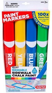 Roseart Washable Sidewalk Chalk Paint Markers, 4-Pack